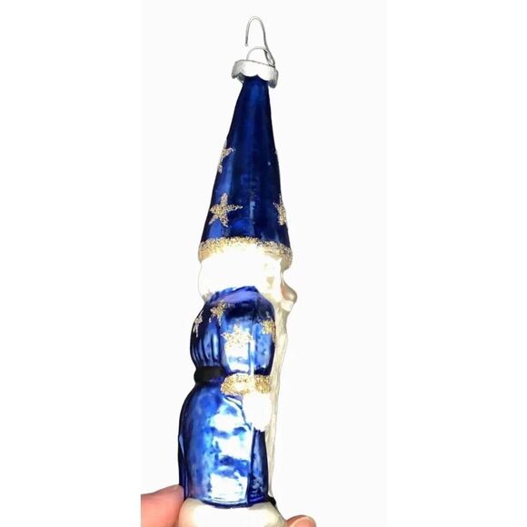 Vintage Mid Century Glossy Christmas Ornament Depicting Wizard Like Santa Claus - Picture 10 of 14